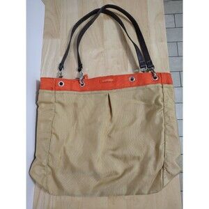 Vntg Rare ESPRIT Logo Colorful  Orange Brown Canvas 15”x15" knapsack  Bag Cool!